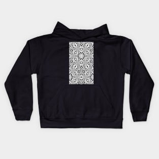 "Silver Star Mist" - A Liquid and Ethereal White-Silver Mandala. Kids Hoodie